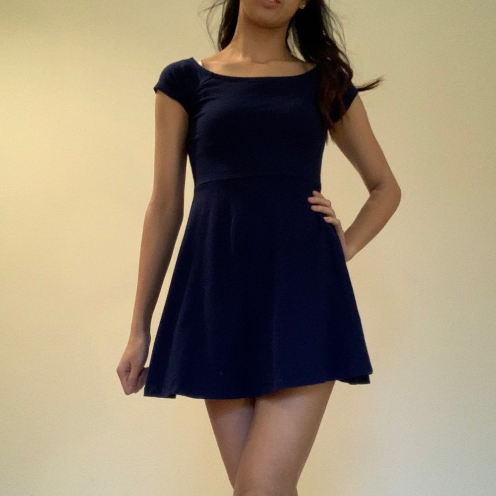 Navy blue skater dress